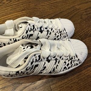 adidas Women's Black and White Animal Print Sneakers